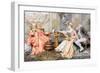 The Tea Party, (Watercolour with Pencil on Board)-Giuseppe Signorini-Framed Giclee Print