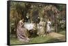 The Tea Party-George Sheridan Knowles-Framed Stretched Canvas