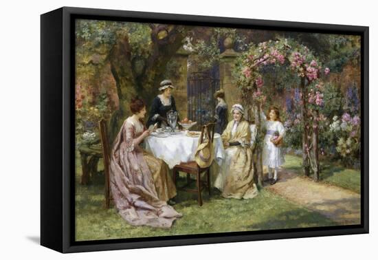 The Tea Party-George Sheridan Knowles-Framed Stretched Canvas