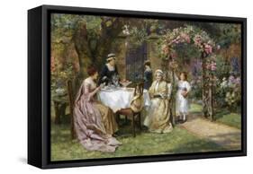 The Tea Party-George Sheridan Knowles-Framed Stretched Canvas