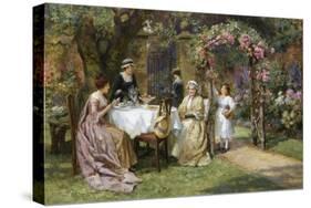 The Tea Party-George Sheridan Knowles-Stretched Canvas
