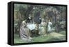 The Tea Party-George S. Knowles-Framed Stretched Canvas