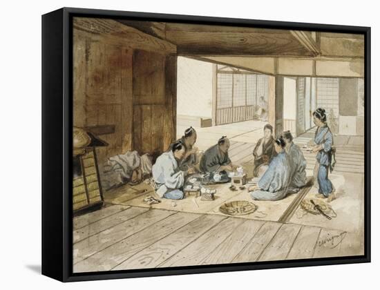 The Tea Party-Charles Wirgman-Framed Stretched Canvas