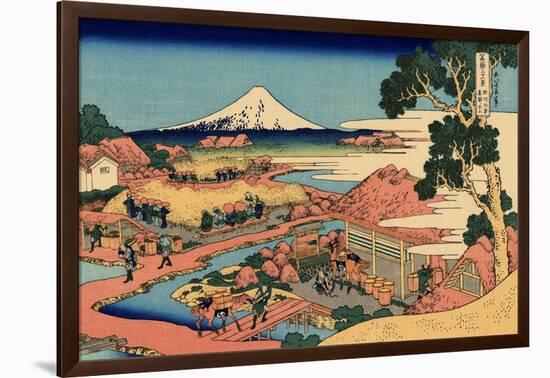 The Tea Plantation of Katakura in the Suruga Province, c.1830-Katsushika Hokusai-Framed Giclee Print