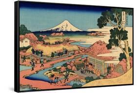 The Tea Plantation of Katakura in the Suruga Province, c.1830-Katsushika Hokusai-Framed Stretched Canvas