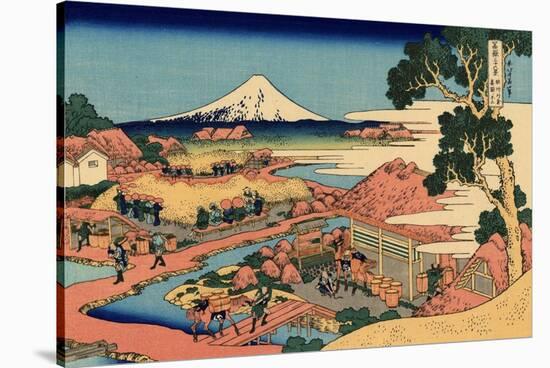 The Tea Plantation of Katakura in the Suruga Province, c.1830-Katsushika Hokusai-Stretched Canvas