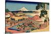 The Tea Plantation of Katakura in the Suruga Province, c.1830-Katsushika Hokusai-Stretched Canvas