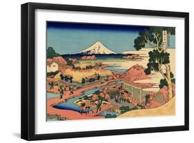 The Tea Plantation of Katakura in the Suruga Province, c.1830-Katsushika Hokusai-Framed Giclee Print