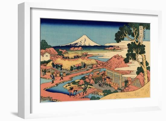 The Tea Plantation of Katakura in the Suruga Province, c.1830-Katsushika Hokusai-Framed Giclee Print