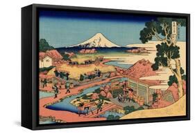 The Tea Plantation of Katakura in the Suruga Province, c.1830-Katsushika Hokusai-Framed Stretched Canvas