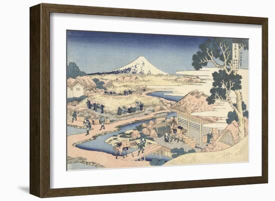 The Tea plantation of Katakura in the Suruga Province, c.1830-Katsushika Hokusai-Framed Giclee Print