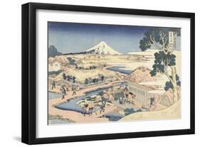 The Tea plantation of Katakura in the Suruga Province, c.1830-Katsushika Hokusai-Framed Giclee Print