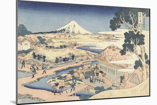 The Tea plantation of Katakura in the Suruga Province, c.1830-Katsushika Hokusai-Mounted Giclee Print