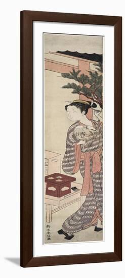 The Tea Stall - Kagiya Osen, c.1769-Suzuki Harunobu-Framed Giclee Print