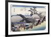 The Teahouse at the Spring, Otsu, from "Fifty-Three Stages of the Tokaido Road," circa 1831-34-Ando Hiroshige-Framed Giclee Print