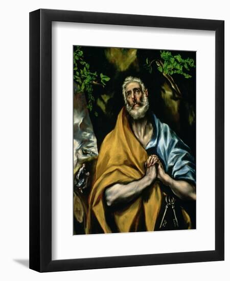 The Tears of St. Peter, Late 1580s-El Greco-Framed Giclee Print