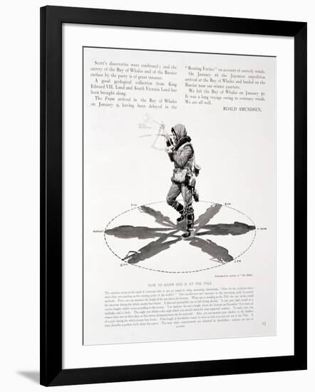 The Technique for Finding the True Pole, from 'Roald Amundsen, Explorer' by Charles Turley-null-Framed Giclee Print