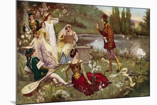 The Telling of One of the Decameron Stories-Italian School-Mounted Giclee Print