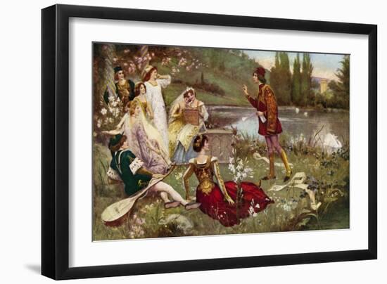 The Telling of One of the Decameron Stories-Italian School-Framed Giclee Print