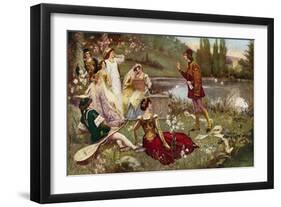 The Telling of One of the Decameron Stories-Italian School-Framed Giclee Print