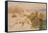 The Temple of Apollo at Bassae-Edward Lear-Framed Stretched Canvas