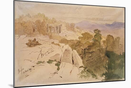 The Temple of Apollo at Bassae-Edward Lear-Mounted Giclee Print