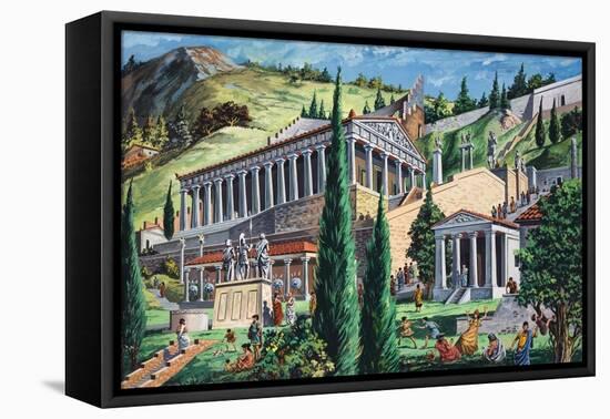 The Temple of Apollo at Delphi-Giovanni Ruggero-Framed Stretched Canvas