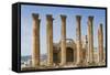 The Temple of Artemis, Jerash, Jordan. Once the Roman city of Gerasa.-Nico Tondini-Framed Stretched Canvas
