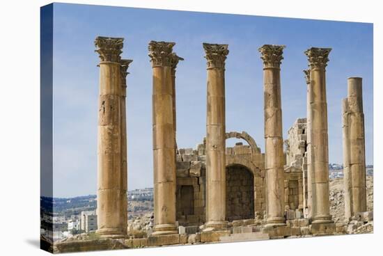 The Temple of Artemis, Jerash, Jordan. Once the Roman city of Gerasa.-Nico Tondini-Stretched Canvas