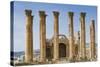 The Temple of Artemis, Jerash, Jordan. Once the Roman city of Gerasa.-Nico Tondini-Stretched Canvas