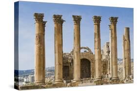 The Temple of Artemis, Jerash, Jordan. Once the Roman city of Gerasa.-Nico Tondini-Stretched Canvas