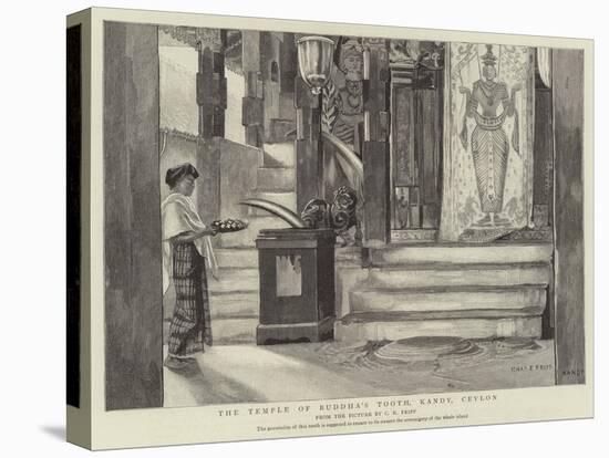 The Temple of Buddha's Tooth, Kandy, Ceylon-Charles Edwin Fripp-Stretched Canvas