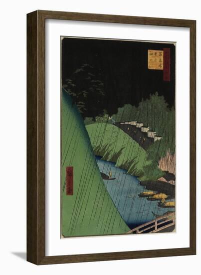 The Temple of Confucius Near the Shohei Bridbe over the Kanda River, September 1857-Utagawa Hiroshige-Framed Giclee Print