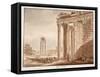 The Temple of Faustina, 1833-Agostino Tofanelli-Framed Stretched Canvas
