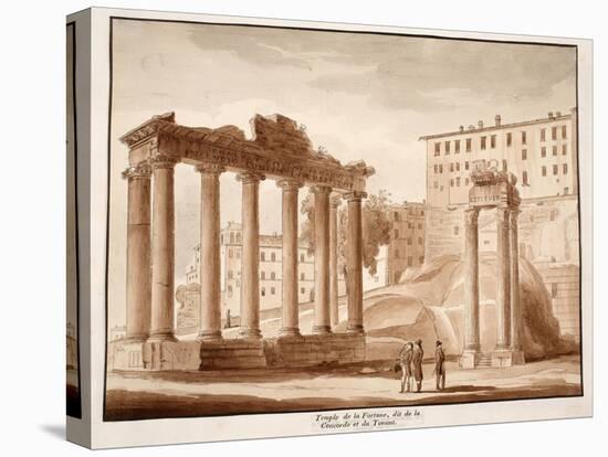 The Temple of Fortune, known as the Temple of Concord and the Temple of Jupiter Tonans, 1833-Agostino Tofanelli-Stretched Canvas