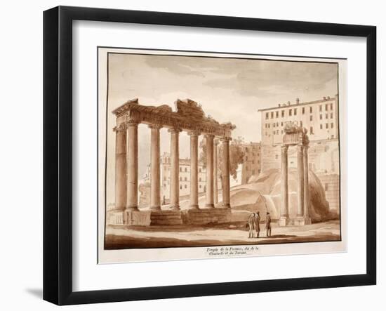 The Temple of Fortune, known as the Temple of Concord and the Temple of Jupiter Tonans, 1833-Agostino Tofanelli-Framed Giclee Print