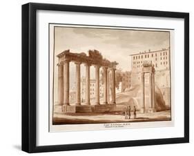 The Temple of Fortune, known as the Temple of Concord and the Temple of Jupiter Tonans, 1833-Agostino Tofanelli-Framed Giclee Print