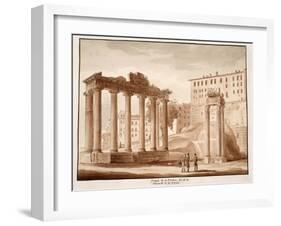 The Temple of Fortune, known as the Temple of Concord and the Temple of Jupiter Tonans, 1833-Agostino Tofanelli-Framed Giclee Print