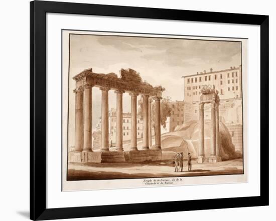 The Temple of Fortune, known as the Temple of Concord and the Temple of Jupiter Tonans, 1833-Agostino Tofanelli-Framed Giclee Print