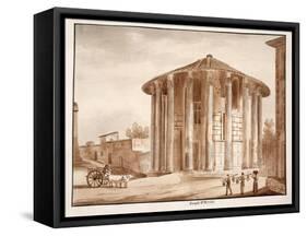 The Temple of Hercules Victor, 1833-Agostino Tofanelli-Framed Stretched Canvas