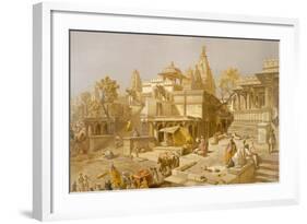 The Temple of Juggernauth, Oodepoore, from 'India Ancient and Modern', 1867 (Colour Litho)-English School-Framed Giclee Print