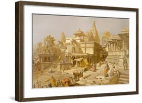 The Temple of Juggernauth, Oodepoore, from 'India Ancient and Modern', 1867 (Colour Litho)-English School-Framed Giclee Print