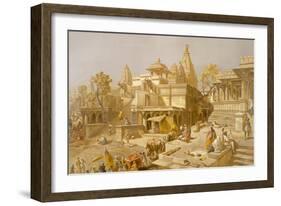 The Temple of Juggernauth, Oodepoore, from 'India Ancient and Modern', 1867 (Colour Litho)-English School-Framed Giclee Print