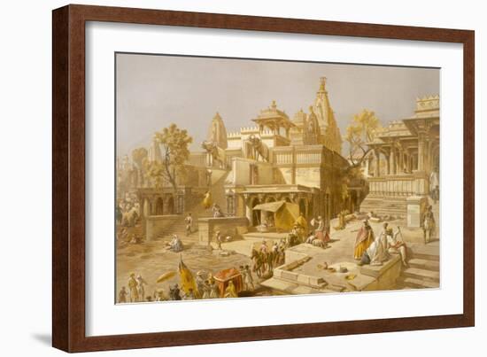 The Temple of Juggernauth, Oodepoore, from 'India Ancient and Modern', 1867 (Colour Litho)-English School-Framed Giclee Print