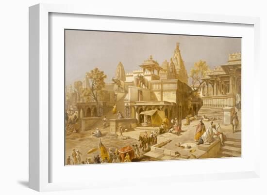 The Temple of Juggernauth, Oodepoore, from 'India Ancient and Modern', 1867 (Colour Litho)-English School-Framed Giclee Print