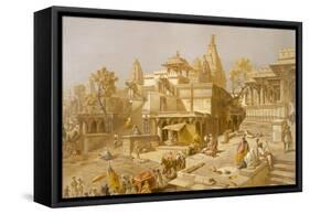 The Temple of Juggernauth, Oodepoore, from 'India Ancient and Modern', 1867 (Colour Litho)-English School-Framed Stretched Canvas