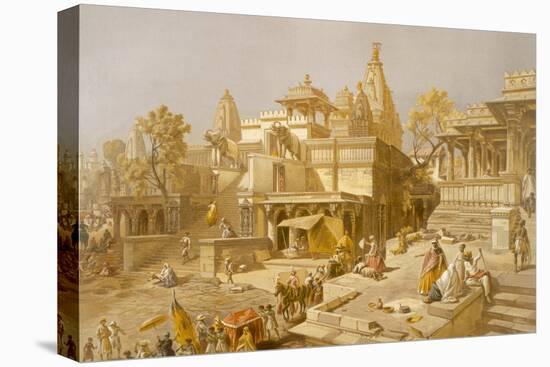 The Temple of Juggernauth, Oodepoore, from 'India Ancient and Modern', 1867 (Colour Litho)-English School-Stretched Canvas