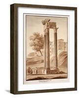 The Temple of Jupiter Tonans - Restored by Camporesi, 1833-Agostino Tofanelli-Framed Giclee Print