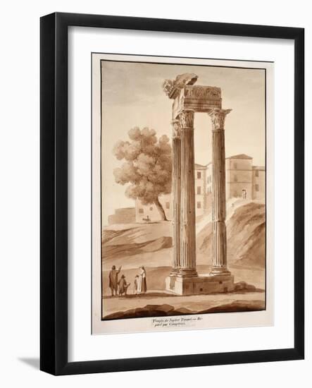 The Temple of Jupiter Tonans - Restored by Camporesi, 1833-Agostino Tofanelli-Framed Giclee Print