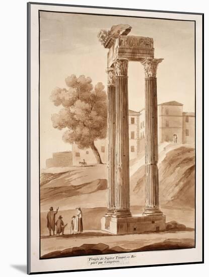 The Temple of Jupiter Tonans - Restored by Camporesi, 1833-Agostino Tofanelli-Mounted Giclee Print